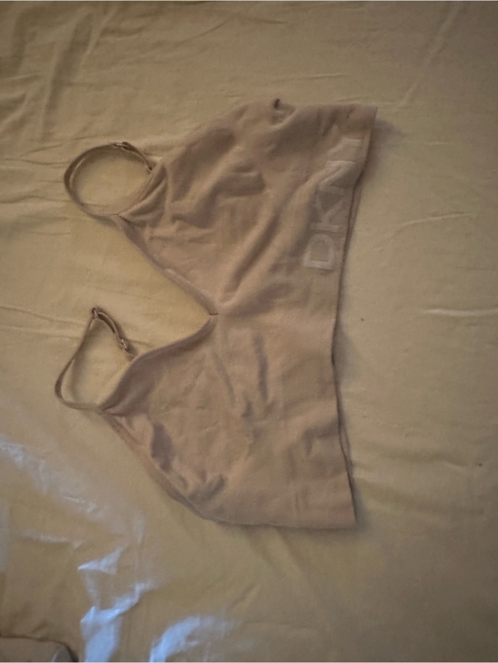 Dkny Nude Beige Bralette with Subtle Logo